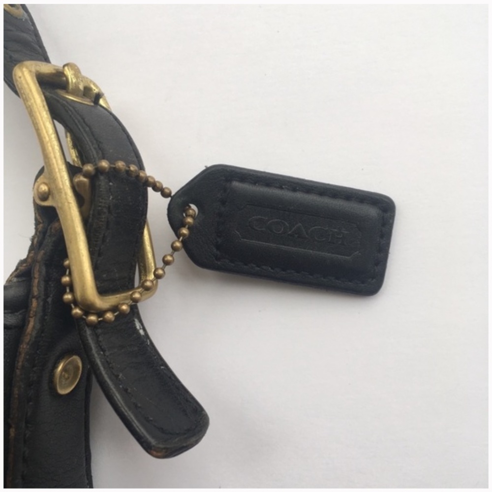 1999 Y2K Vintage Coach black leather crossbody bag preppy purse - Picture 3 of 6